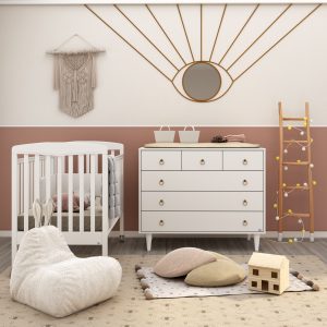 חדר תינוקות מעוצב חדר תינוק מיטה ושידה מיטת תינוק שידה לתינוק סגל בייבי חדר פז