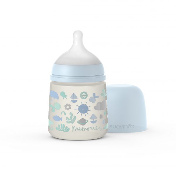 בקבוק 150 מל לתינוק MEMORIES פיז' חדש - כחול סגל בייבי סובינקס