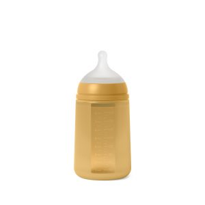 בקבוק האכלה ומים מסיליקון נפח 240 מ"ל essence צהוב