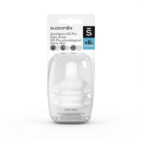 זוג פטמות סיליקון לבקבוק תינוקות Sx Pro - מידה 6+